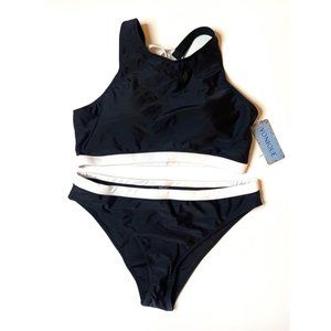 NWT  yonique Women’s Swimsuit two piece-Large